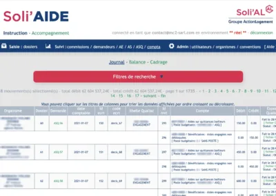 Soli'AIDE - Extranet métier Soli’AL - journal comptable